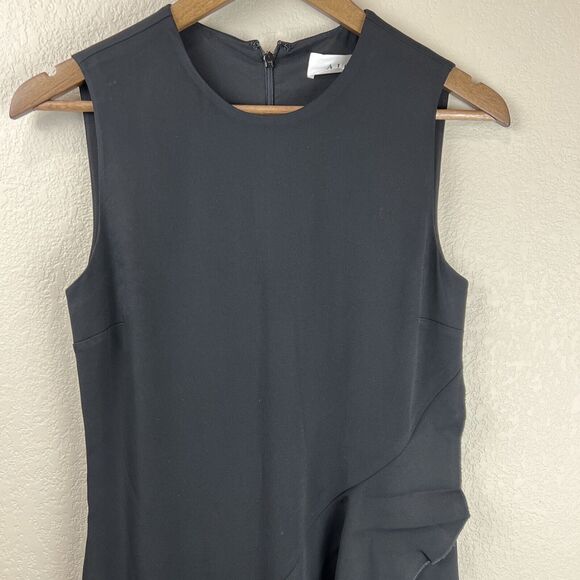 ALC Dress Women 2 Black Ruffle Asymmetrical Clarence Party LBS Classic - Picture 3 of 10